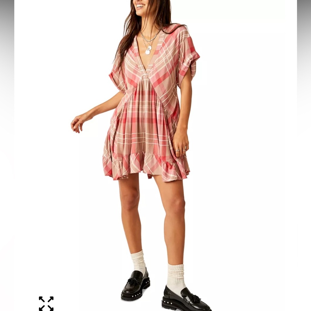 Free People‎ Agnes Plaid Mini in Ballet Combo